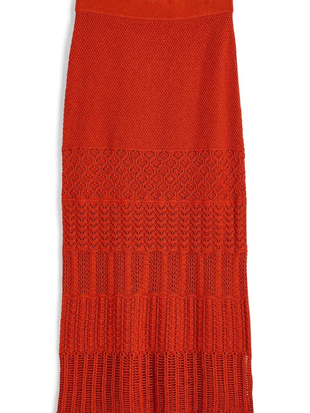 Madewell Orange Red Knit Maxi Skirt